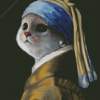 Cat With Pearl Earring Diamond Painting