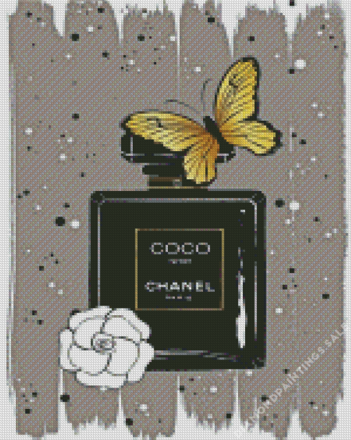 Chanel Bottle And Butterfly Diamond Painting