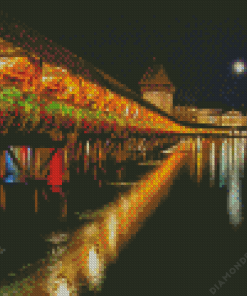 Chapel Bridge Switzerland Diamond Painting