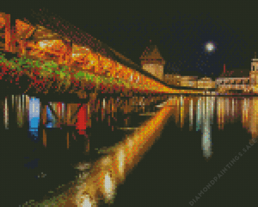 Chapel Bridge Switzerland Diamond Painting