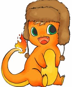 Charmander With Hat Diamond Painting