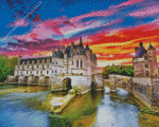 Chenonceau Sunset Diamond Painting