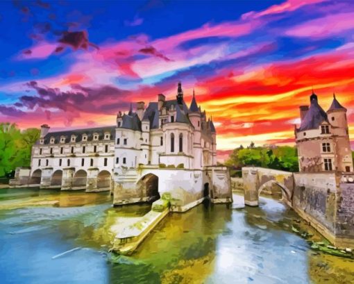 Chenonceau Sunset Diamond Painting