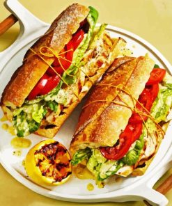 Chicken Caesar Baguettes Diamond Painting