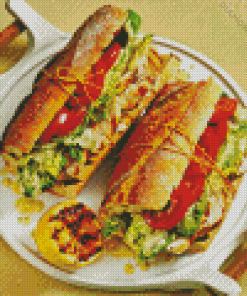 Chicken Caesar Baguettes Diamond Painting