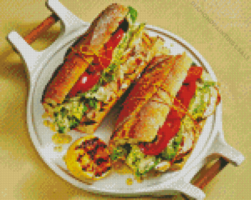 Chicken Caesar Baguettes Diamond Painting