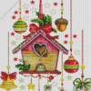 Christmas Birdhouse Decoration Diamond Painting