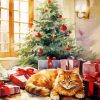 Christmas Ginger Cat Diamond Painting