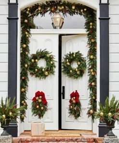 Classic Christmas Door Diamond Painting