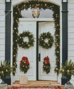 Classic Christmas Door Diamond Painting