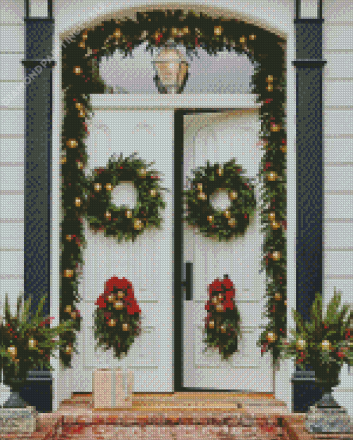 Classic Christmas Door Diamond Painting