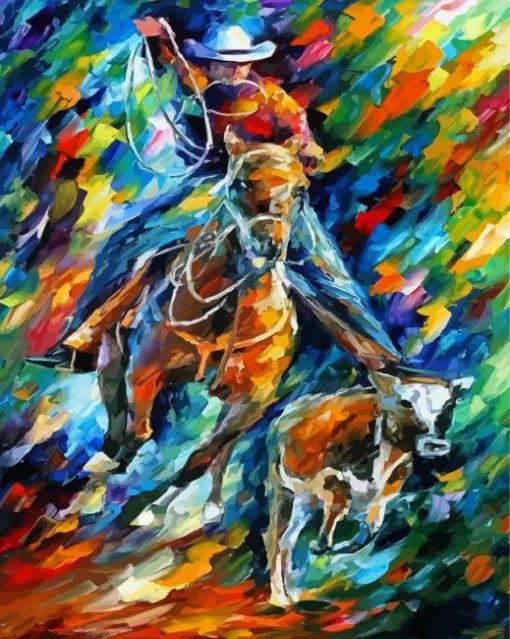 Colorful Abstract Cowboy Diamond Painting