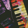 Colorful Keyboard And Guitar Art Diamond Painting