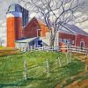 Countryside Barn With Silo Diamond Painting