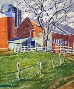 Countryside Barn With Silo Diamond Painting