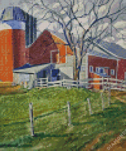 Countryside Barn With Silo Diamond Painting