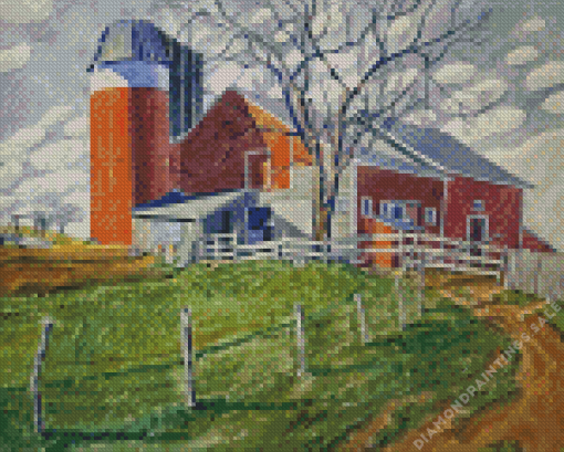 Countryside Barn With Silo Diamond Painting