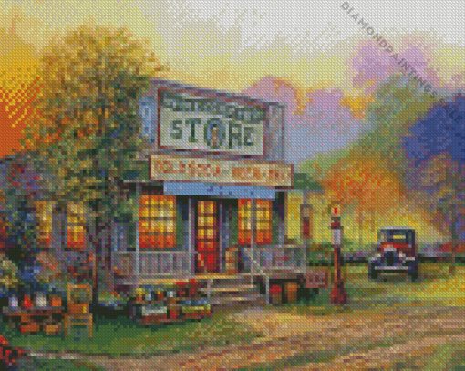 Countryside Old Store Diamond Painting