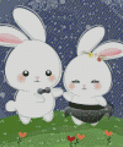 Dancing Rabbits Diamond Painting