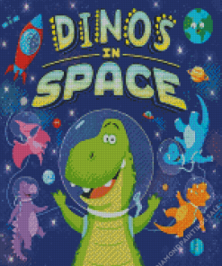 Dinosaurs In Space Diamond Painting