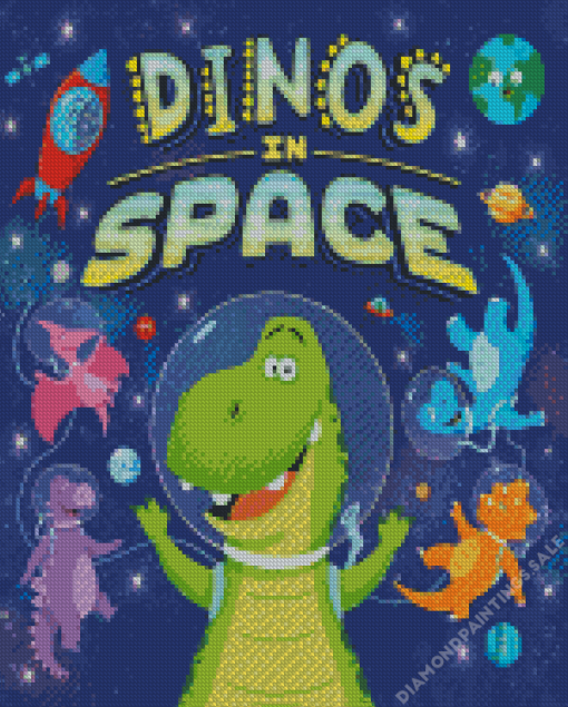 Dinosaurs In Space Diamond Painting