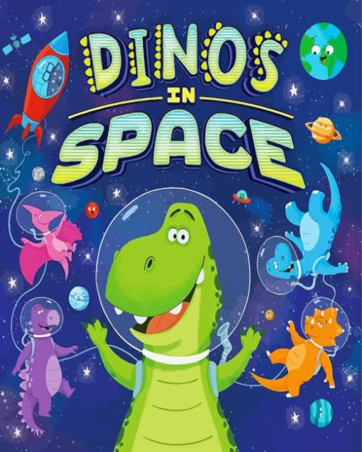 Dinosaurs In Space Diamond Painting