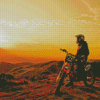 Dirt Biker In Sunset Diamond Painting