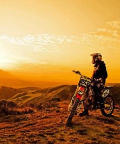 Dirt Biker In Sunset Diamond Painting