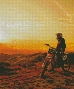 Dirt Biker In Sunset Diamond Painting