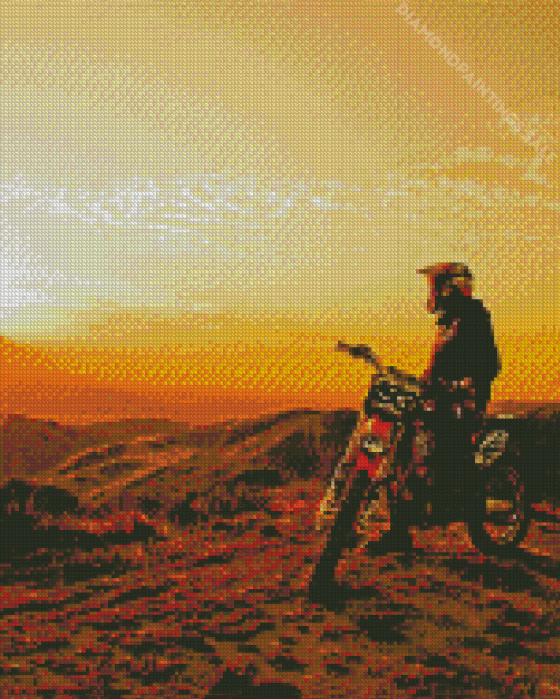 Dirt Biker In Sunset Diamond Painting