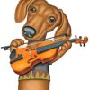 Dog With Violin Diamond Painting