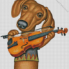 Dog With Violin Diamond Painting