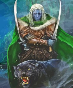 Drizzt Dourden And Jaguar Diamond Painting