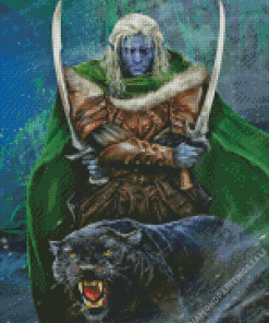 Drizzt Dourden And Jaguar Diamond Painting