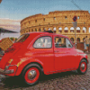 Fiat 500 In Colosseum Diamond Painting