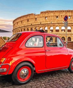 Fiat 500 In Colosseum Diamond Painting