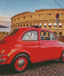 Fiat 500 In Colosseum Diamond Painting