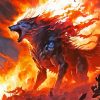 Fire Wolf Monster Diamond Painting