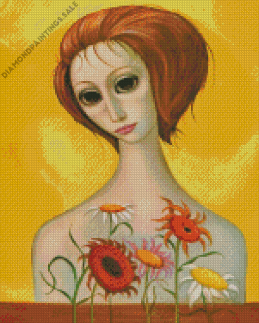 Flowering Woman By Margaret Keane Diamond Painting