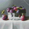 Fresh Plums In Bowl Diamond Painting