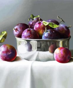 Fresh Plums In Bowl Diamond Painting