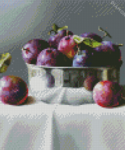 Fresh Plums In Bowl Diamond Painting