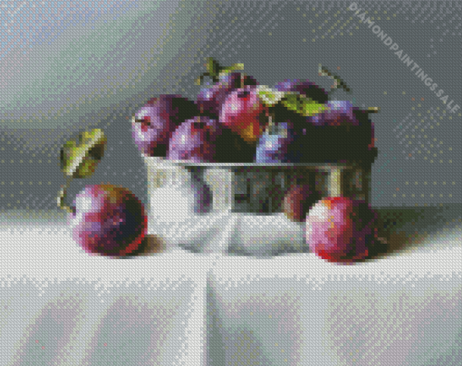 Fresh Plums In Bowl Diamond Painting