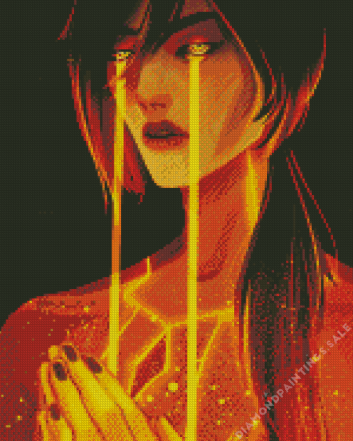 Golden Tear Diamond Painting