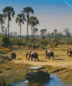 Herd Of Elephants Diamond Painting