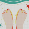 Illustration Beach Feet Diamond Painting