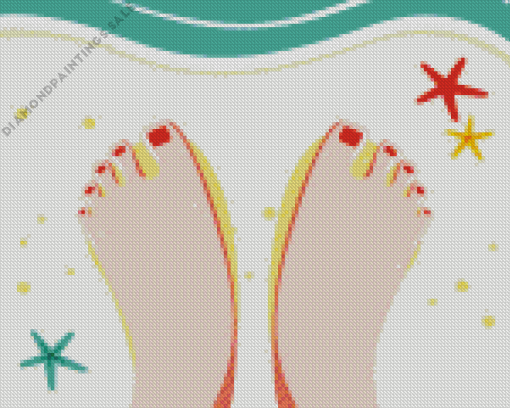 Illustration Beach Feet Diamond Painting