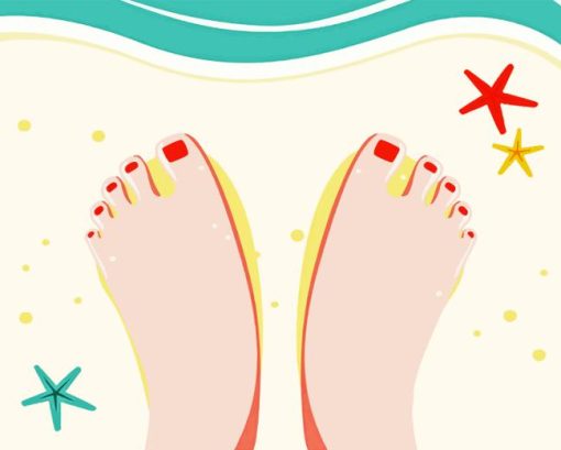 Illustration Beach Feet Diamond Painting