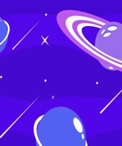 Illustration Purple Planet Diamond Painting