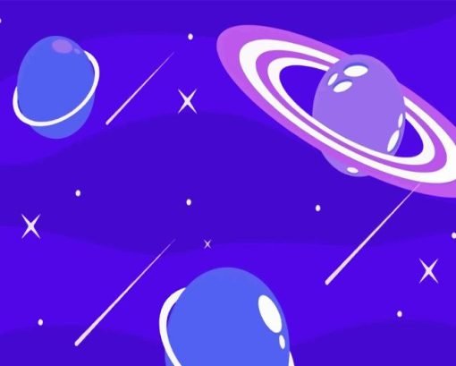 Illustration Purple Planet Diamond Painting